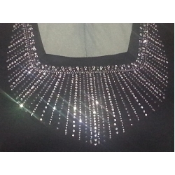 Square Neck Shirt With Lots Of Bling